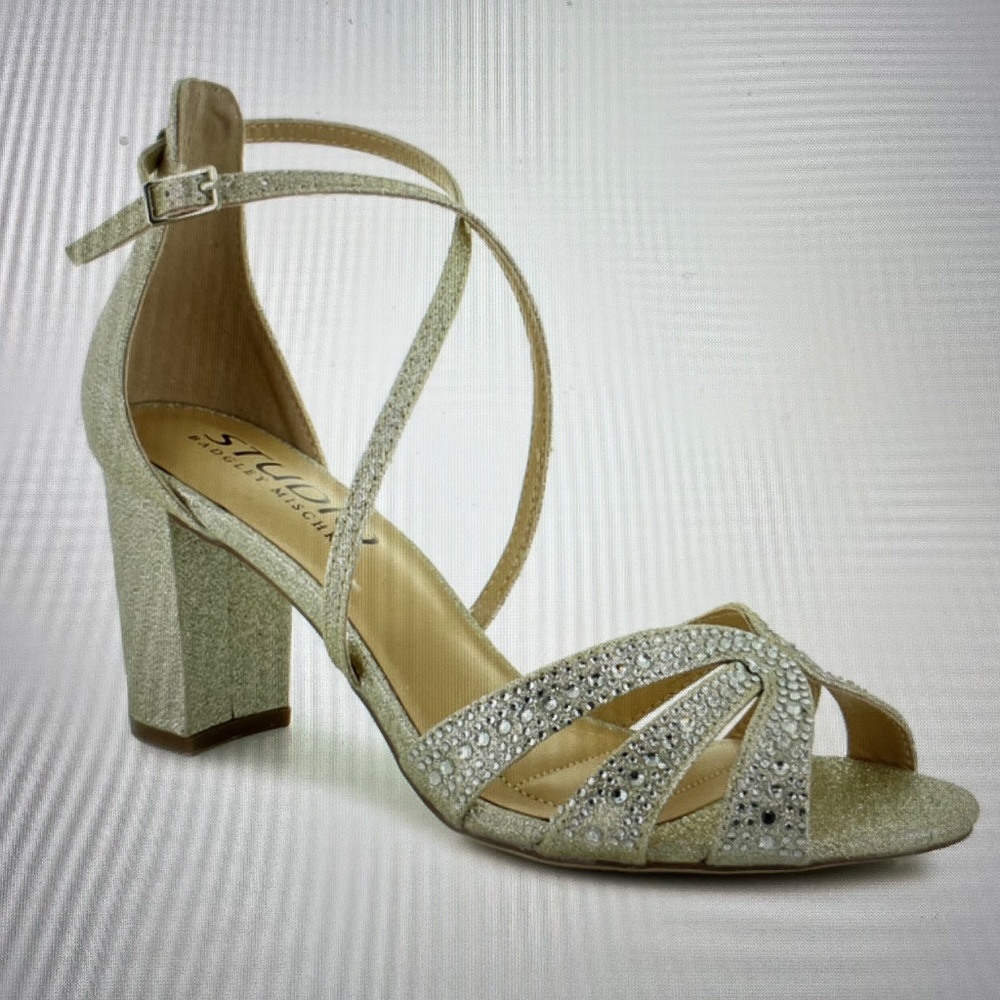Badgley Mischka Studio Gold Icicle Sandals 9